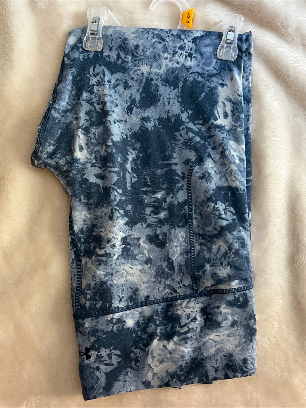 UNDER ARMOR 🌊 2 POCKET FULL LENGTH BLUE/WHITE TIE-DYE LIKE LEGGINGS Women’s XL